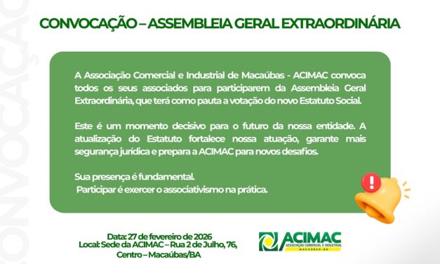 CONVOCAÇÃO PARA ASSEMBLEIA GERAL EXTRAORDINÁRIA