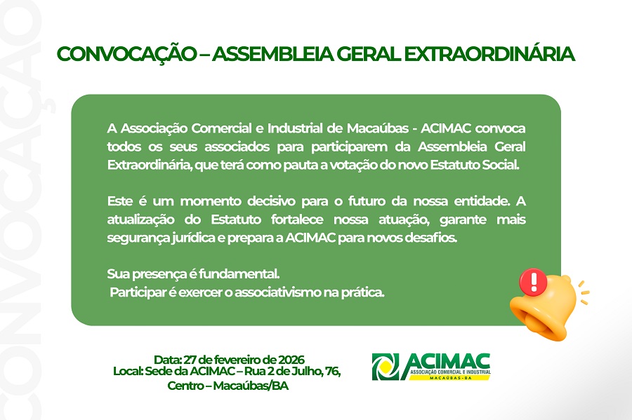 CONVOCAÇÃO PARA ASSEMBLEIA GERAL EXTRAORDINÁRIA