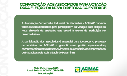 CONVOCAÇÃO GERAL: ACIMAC DEFINE NOVA DIRETORIA PARA O TRIÊNIO 2026/2029